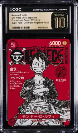 2025 ONE PIECE JAPANESE PROMO CARDS #ST21-014 MONKEY D. LUFFY CGC 10 PRISTINE - Image 1