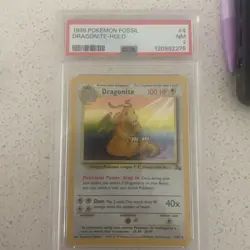 1999 Pokemon Fossil - Dragonite Holo Card #4/62 PSA 7 near mint - Image 1