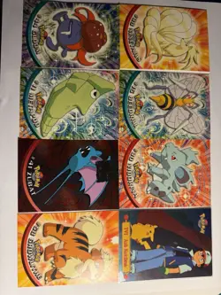 Pokemon 8 Card Lot- 1999 Topps Incl. Ash Ketchum Foil. 20% Market Price DMG. - Image 1