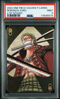 2024 ONE PIECE GOLDEN PLAYING CARDS THE STRAW HAT CREW RORONOA ZORO PSA 9 - Image 1