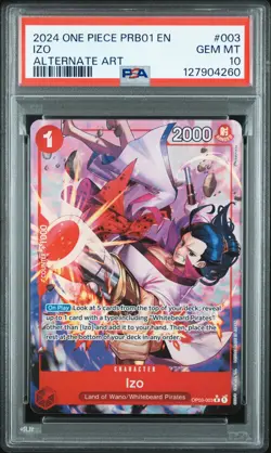 2024 ONE PIECE PRB01-PREMIUM BOOSTER ONE PIECE CARD THE BEST #003 IZO PSA 10 - Image 1