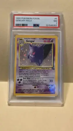 Pokemon TCG Gengar 5/62 Holo Rare Card PSA 7 NM 1999 Fossil Set WOTC (See Desc.) - Image 1
