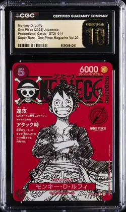 2025 ONE PIECE JAPANESE PROMO CARDS #ST21-014 MONKEY D. LUFFY CGC 10 PRISTINE - Image 1