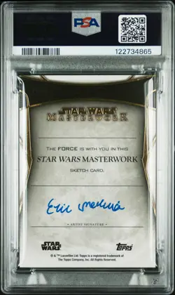 2024 TOPPS STAR WARS MASTERWORK SKETCH CARDS ERIC MEDINA PSA 9 AUTO 8 - Image 2