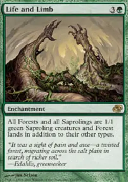 Damaged, English MTG Foil Life and Limb - Foil Planar Chaos Magic the Gathering - Image 1