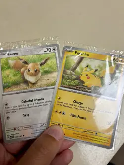 Pokemon TCG Eevee + Pikachu Pokemon Together Stamp Exclusive Sealed Promo - Image 1
