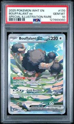 2025 POKEMON WHT EN-WHITE FLARE SPECIAL ILLUSTRATION RARE BOUFFALANT EX PSA 10 - Image 1