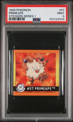 1999 POKEMON STICKERS SERIES 1 #57 PRIMEAPE PSA 9 - Image 1
