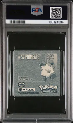 1999 POKEMON STICKERS SERIES 1 #57 PRIMEAPE PSA 9 - Image 2