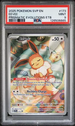 2025 POKEMON SVP EN-SV BLACK STAR PROMO #173 EEVEE PSA 9 - Image 1