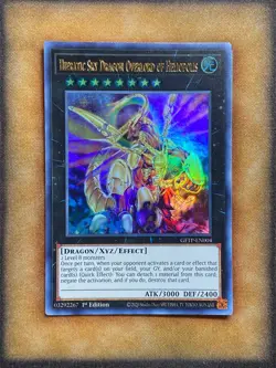 Yugioh Hieratic Sky Dragon Overlord of Heliopolis GFTP-EN004 Ultra Rare 1st NM - Image 1