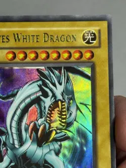 Yugioh 2002 Blue-Eyes White Dragon LOB-001 Unlimited Foil Shift Misprint Error - Image 3