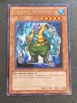 YuGiOh! - Salvage Warrior EXVC-EN003 Rare 1st Edition Near Mint Extreme Victory - Image 1