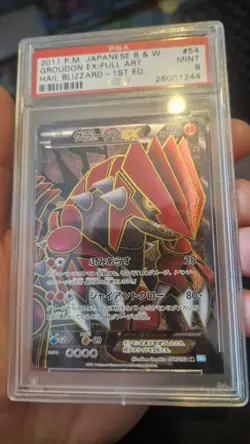 Groudon EX Sr 054 / 052 Hail Blizzard PSA 9 Mint Pokemon Card Japanese - Image 2