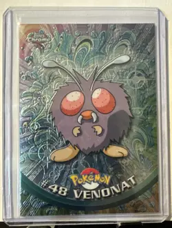 Venonat 48 Topps Series 1 Holo Foil Pokemon Card Blue Logo - LP - Image 1