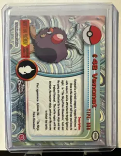 Venonat 48 Topps Series 1 Holo Foil Pokemon Card Blue Logo - LP - Image 2