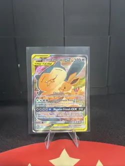 Pokemon Eevee and Snorlax GX Holo Card SM169 Promo Card - Image 1