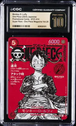 2025 ONE PIECE JAPANESE PROMO CARDS #ST21-014 MONKEY D. LUFFY CGC 10 PRISTINE - Image 1