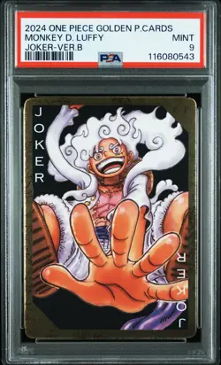 2024 ONE PIECE GOLDEN PLAYING CARDS THE STRAW HAT CREW MONKEY D. LUFFY PSA 9 - Image 1