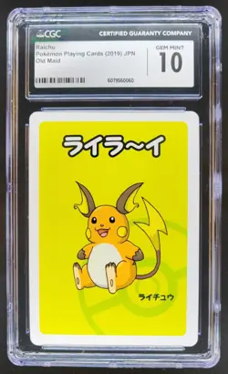 2019 POKEMON PLAYING CARDS JAPANESE RAICHU OLD MAID CGC 10 RC7 - Image 1