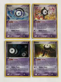 Unown D, F, I & K/28 - Rare Holo - Unseen Forces - 2005 - Pokemon Card Lot - NM - Image 1
