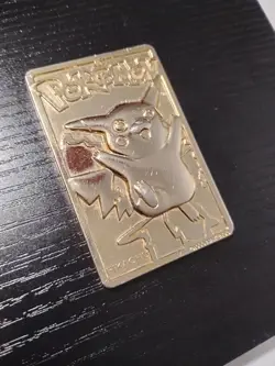 Pokemon Pikachu Gold Plated Card #25 1999 Burger King, Vintage Metal TCG - Image 5