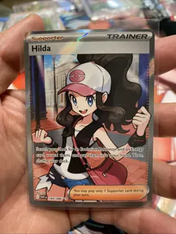 🔥 Hilda 164/086 Full Art Ultra Rare White Flare Holo Pokemon TCG Card NM 🔥 - Image 1