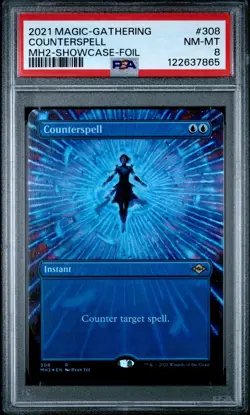 2021 MAGIC THE GATHERING MODERN HORIZONS 2 SHOWCASE-FOIL #308 COUNTERSPELL PSA 8 - Image 1