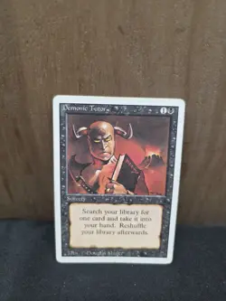 Magic the Gathering Revised Edition Demonic Tutor Sorcery MP 1 - Image 1