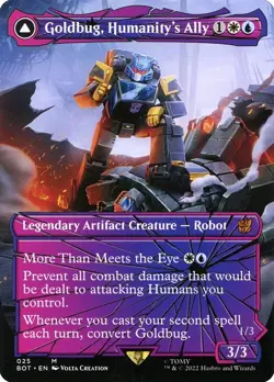 Goldbug, Humanity's Ally Borderless Regular - Transformers MTG-NM - Image 1