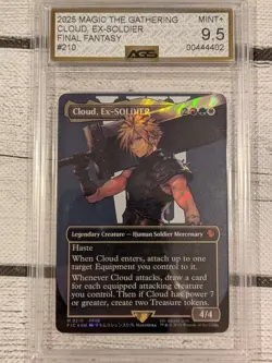 Cloud, Ex-SOLDIER (Borderless Surge Foil) #210 - MTG FINAL FANTASY 7 - AGS 9.5 - Image 4