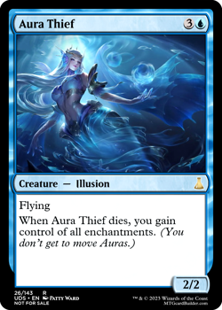 AURA THIEF : MTG altered-art magic card : with SEXY MERMAID! - Image 1