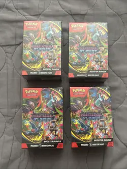 Lot of 4 - Pokemon Mega Evolution Phantasmal Flames Booster Bundle Sealed - Image 1