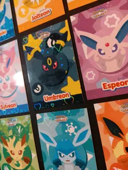 Pokemon Let's Go Eevee Database Peru Circle Set Eeveelutions HEART HOLO - Image 2