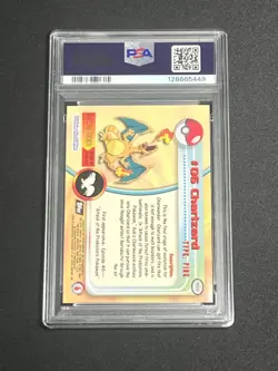 Topps Pokemon series 1 Charizard #6 silver foil embossed flames 3rd print PSA 10 - Image 2