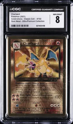 2021 POKEMON CELEBRATIONS GOLD METAL ULTRA PREMIUM CHARIZARD CGC 8 - Image 1
