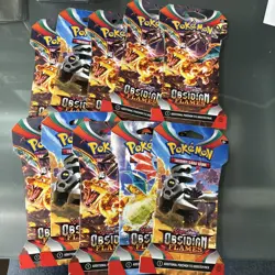 Lot Of 10 Pokemon S&V Obsidian Flames Sleeved Booster Packs - Mint & Sealed - Image 1