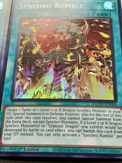 3x Synchro Rumble | AGOV-EN060 | Super Rares | LP | 1st Edition | YuGiOh! - Image 4