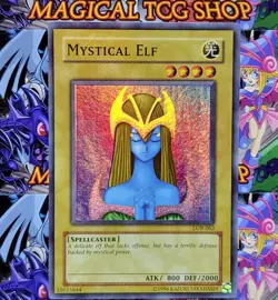 Yugioh Mystical Elf LOB-062 Super Rare Original Print Konami 2002 - Image 1