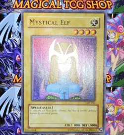 Yugioh Mystical Elf LOB-062 Super Rare Original Print Konami 2002 - Image 3