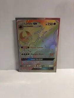 Pokemon TCG Lunala GX Rainbow Secret Rare Card Sun & Moon 153/149 - Image 3