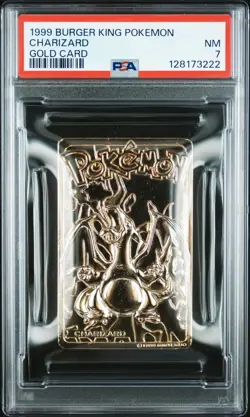 1999 BURGER KING POKEMON GOLD CARDS CHARIZARD PSA 7 - Image 1