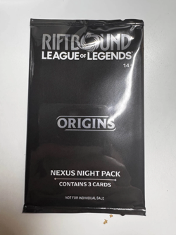 Riftbound Origins Nexus Night Pack Sealed English 3-Card Pack - Image 1