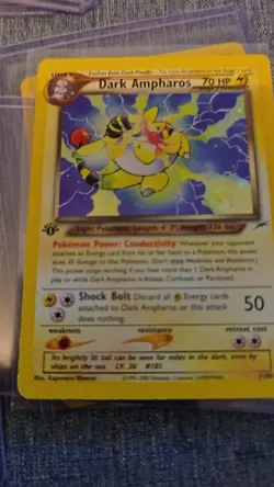 Pokemon Neo Destiny 1st Edition Dark Ampharos Holo Card Psa 9 - Image 2