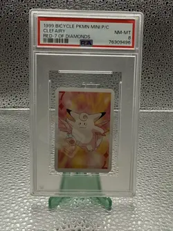Pokemon Clefable 7 of Diamonds 1999 Mini Playing Cards 2.5x1.75in PSA 8 POP 2 - Image 1