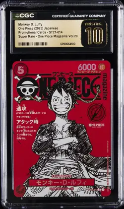2025 ONE PIECE JAPANESE PROMO CARDS #ST21-014 MONKEY D. LUFFY CGC 10 PRISTINE - Image 1