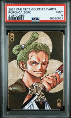 2024 ONE PIECE GOLDEN PLAYING CARDS THE STRAW HAT CREW RORONOA ZORO PSA 9 - Image 1