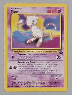Mew #8 Black Star Promo Rare Vintage Pokemon Card WotC TCG Trading Game LP+ - Image 1
