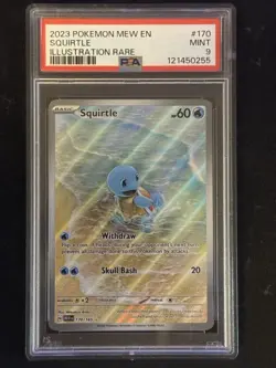 SQUIRTLE 170/165 PSA 9 POKEMON 151 CARD ILLUSTRATION RARE HOLO ENGLISH - Image 1