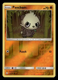Pancham 119/236 Reverse Holo S&M Cosmic Eclipse Pokemon Card - Image 1